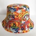 Adults Psychedelic Bucket Hat, 70's Rainbow Fisherman Hat.