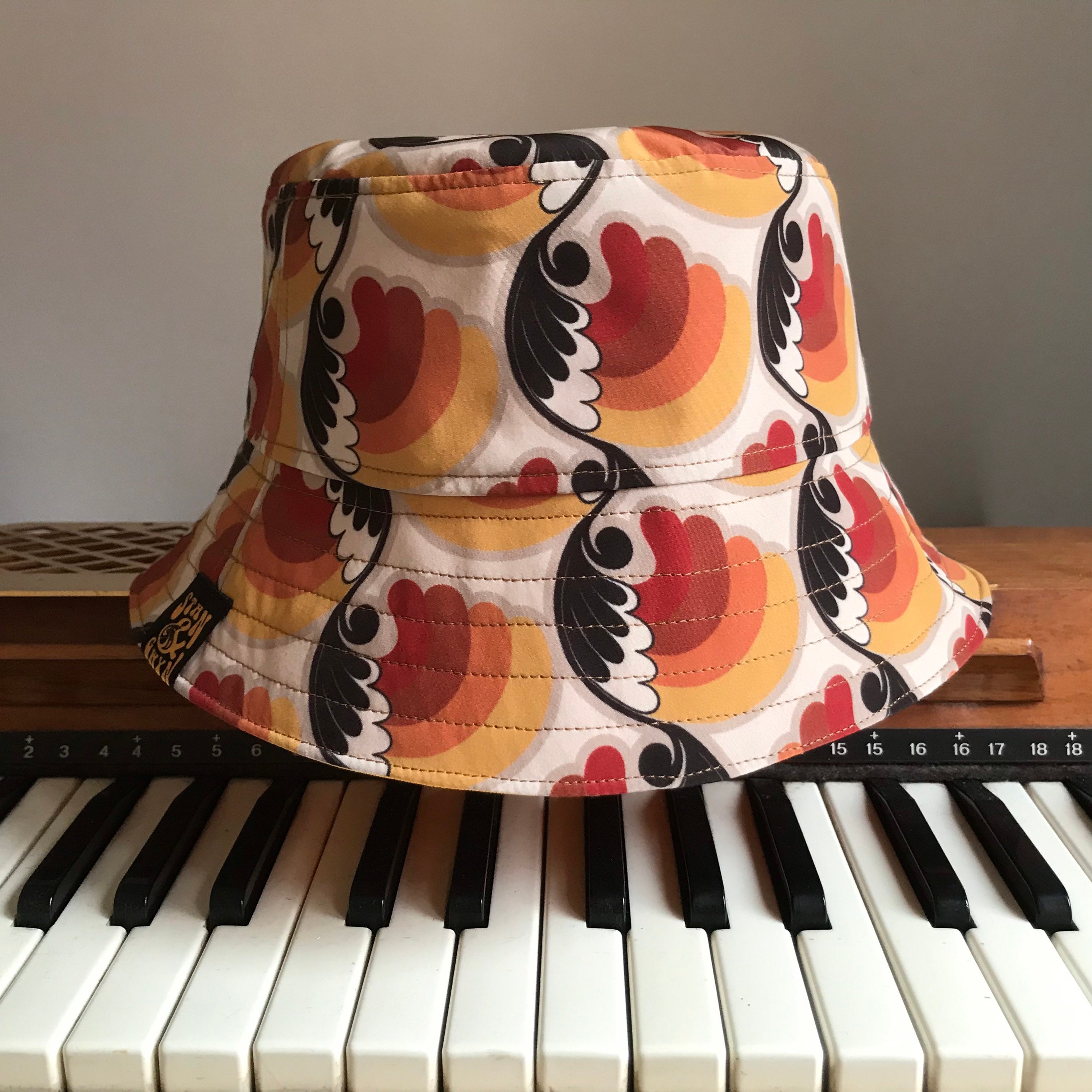 Retro Bucket Hat Groovy Hat Mens 