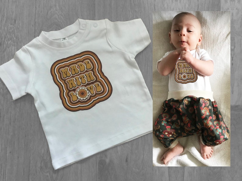 Retro Baby T-shirt Babies Slogan Tee. Organic Cotton