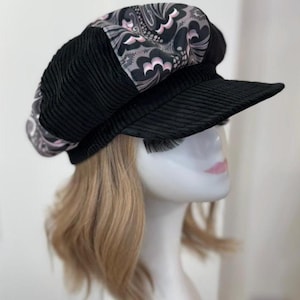 Gorra negra de panadero, gorra de vendedor de periódicos, gorra de taxista de señora, gorra de terciopelo, gorra de pana, sombrero de gamuza sintética.