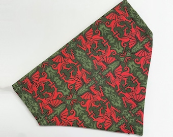Wales Dog Bandana, Welsh Dog Gift, Neckerchief.
