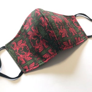 Cotton Face Mask, Printed Face Covering, Mouth Shield, Reusable.