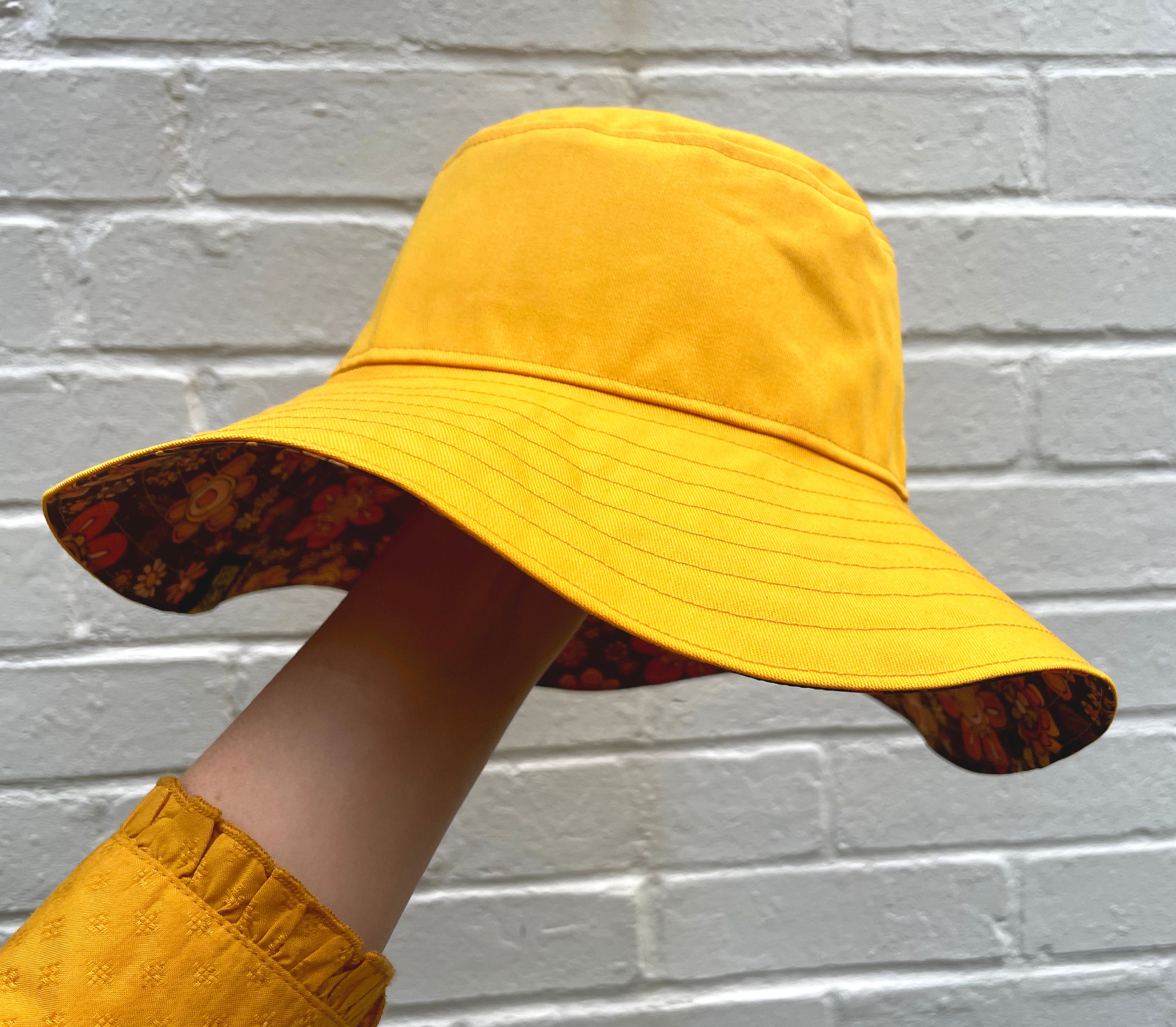 Retro Sun Hat, Wide Brim Hat, 70 display picture 3