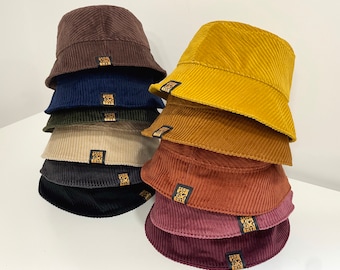 Corduroy Hat, Cord Bucket Hat, Jumbo Cord Hat, Tan/Olive Green/Navy/Dusky Pink/Mustard/Orange/Wine/Teal/Cream/Denim Blue