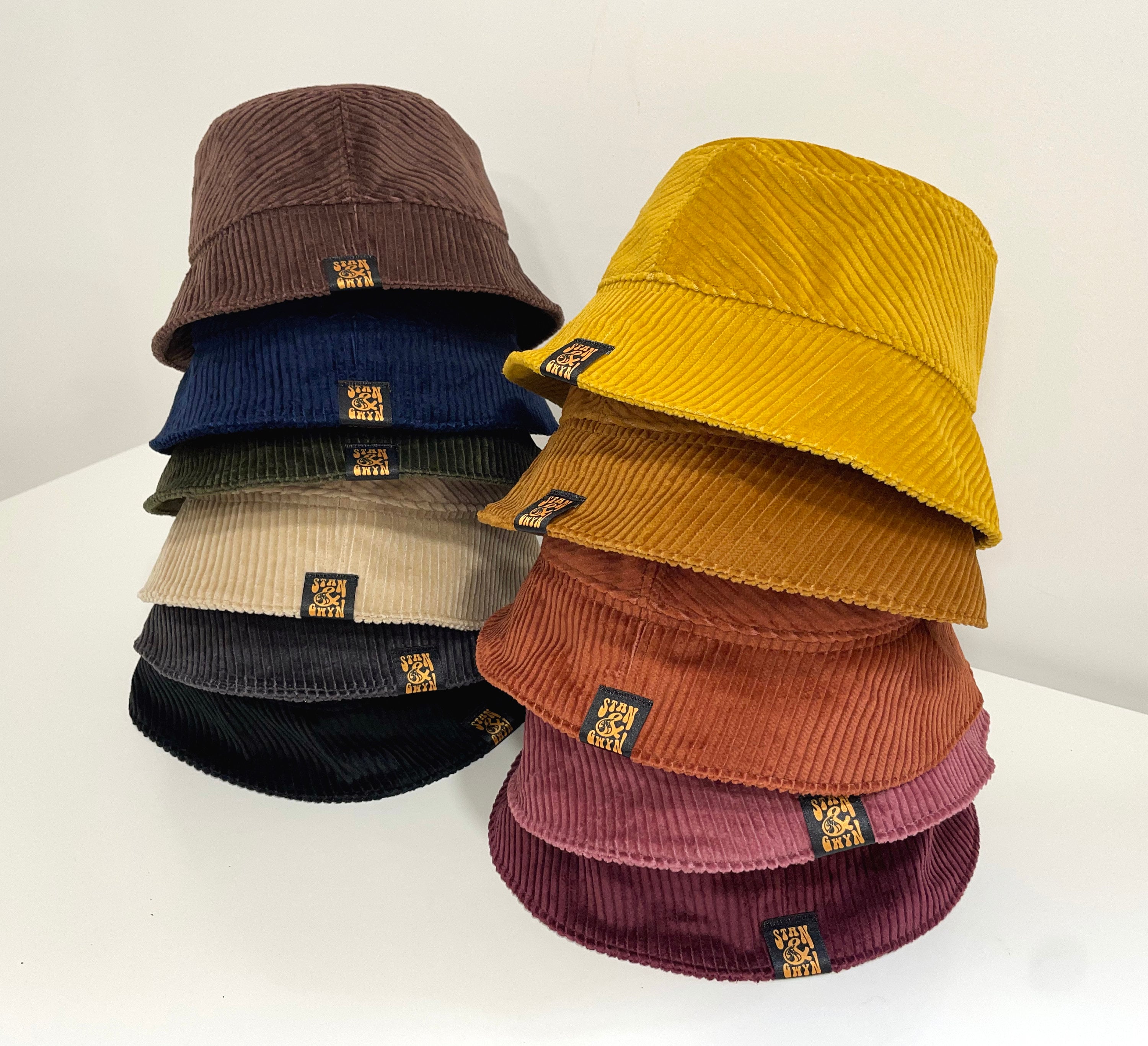 100% COTTON ANTI SOCIAL EMBROIDERED CORDUROY BUCKET HAT ( A1-3)