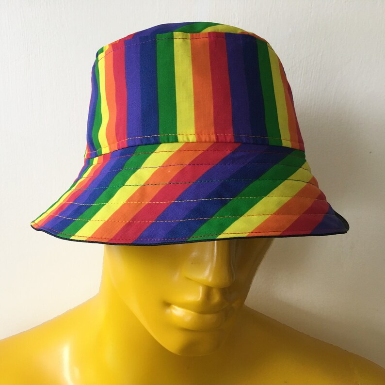 Rainbow Stripe Bucket Hat accessoires LGBT Chapeaux Gay Etsy