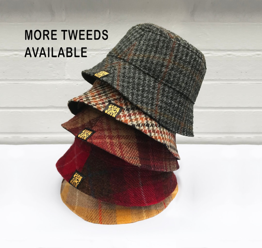 Harris Tweed Hat, Bucket Hat for Men, Winter Hat, Wool Hat