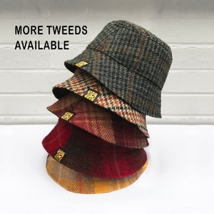 Men Women Bucket Hat Cap Plaid Check Houndstooth Casual Fishing Outdoor  Hiking