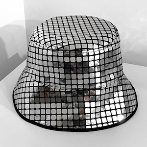 Spiegelkugel-Cowboyhut mit großer Krempe, Discokugel-Hut für Mädchen und