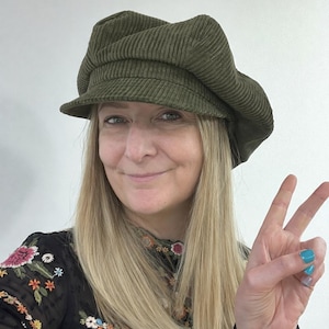 Oversized newsboy corduroy cap, Bakerboy, Applejack, Peeky Blinders Hat. image 6