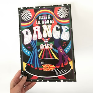 Disco Print, Art de style des années 70, Affiche musicale, Impression de slogan rétro.