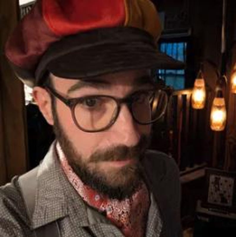 Multicolour Velvet Baker Boy Cap - 1970s Style, Vintage Vibes image 13