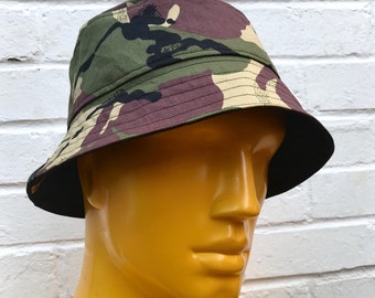 Camouflage fisherman hat, Camo bucket hat, Army Print Hat, Fishing Hat.