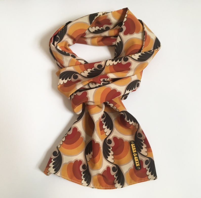 Vintage Pattern Scarf, 60's Scarf, 70's Scarves, Mod scarf, Gift for Him. image 2