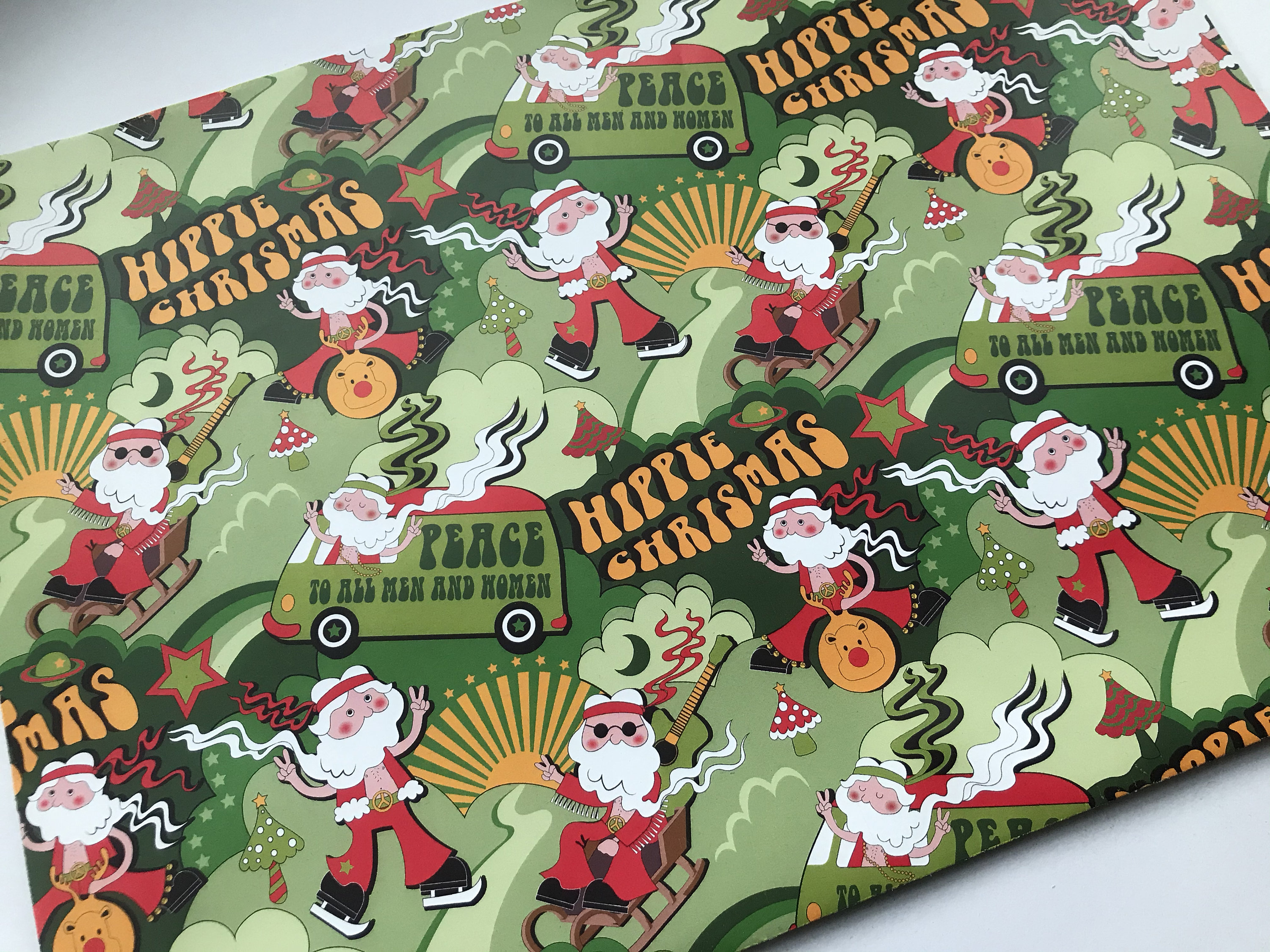 Retro Christmas Gift Wrap Santa Wrapping Paper Funny - Etsy UK