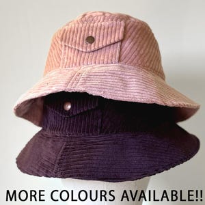 Corduroy Bucket Hat Large Head - Etsy display picture 3