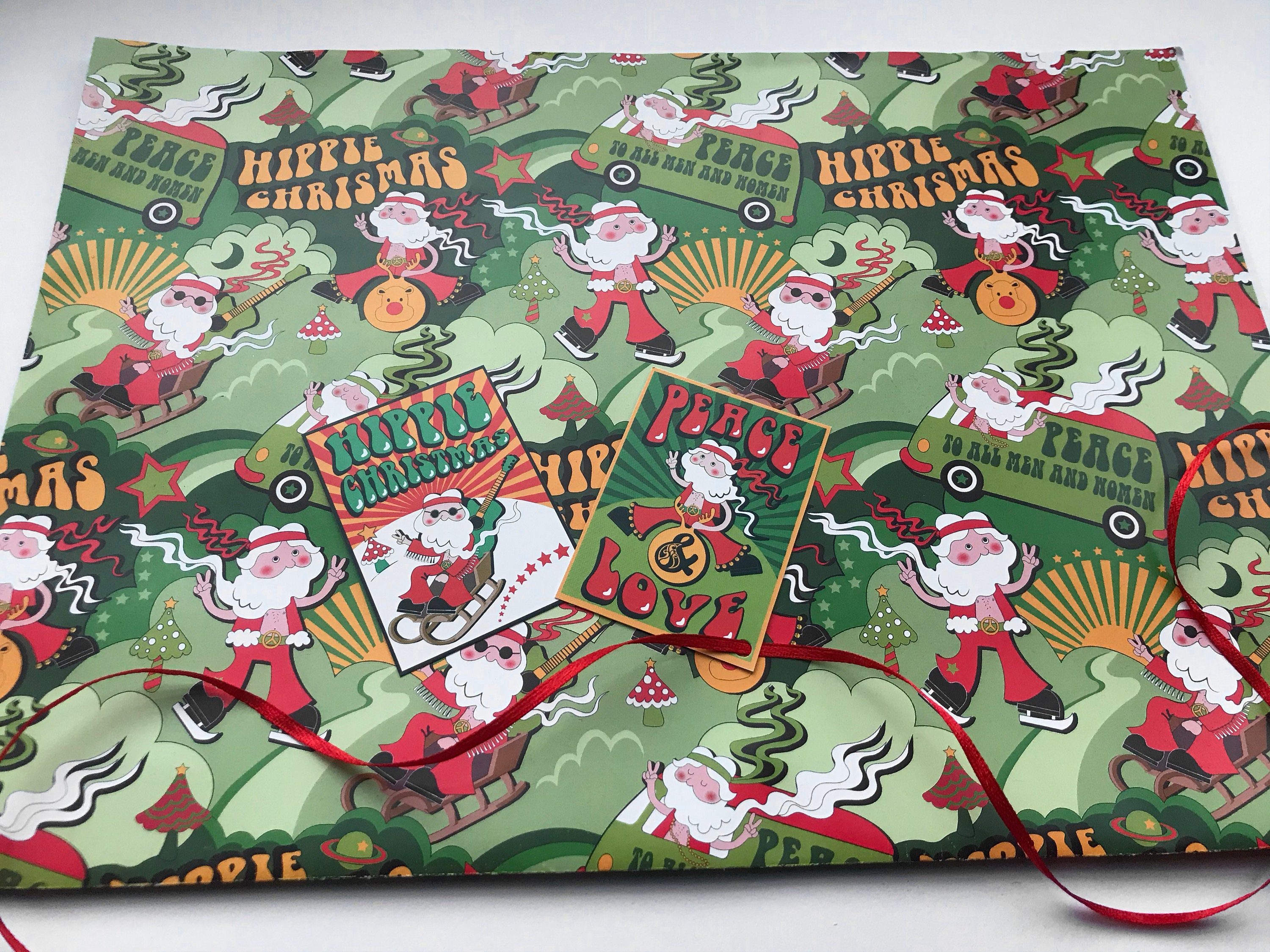 Retro Christmas Gift Wrap Santa Wrapping Paper Funny - Etsy UK