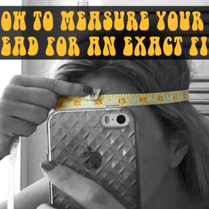 May include: A person measures their head with a yellow tape measure. The text "HOW TO MEASURE YOUR HEAD FOR AN EXACT FIT" is displayed above the person's head.