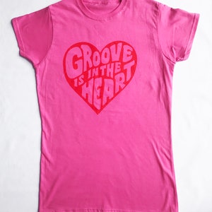 Pink Ladies T-shirt, Groove is in the Heart T-shirt, Valentines gift, Groovy Tee, Retro Clothing Women, Music T-shirt. image 3