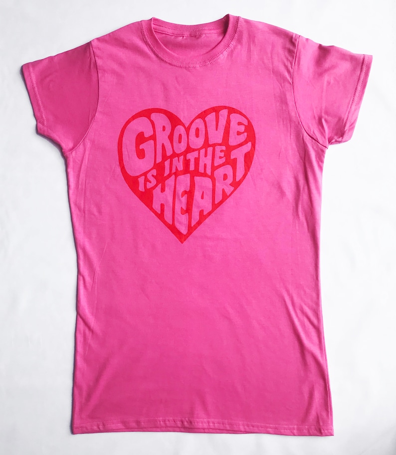 Pink Ladies T-shirt, Groove is in the Heart T-shirt, Valentines gift, Groovy Tee, Retro Clothing Women, Music T-shirt. image 3