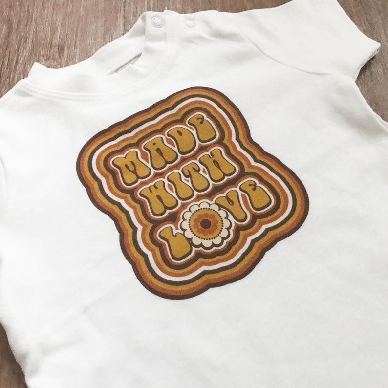 Retro Baby T-shirt Babies Slogan Tee. Organic Cotton