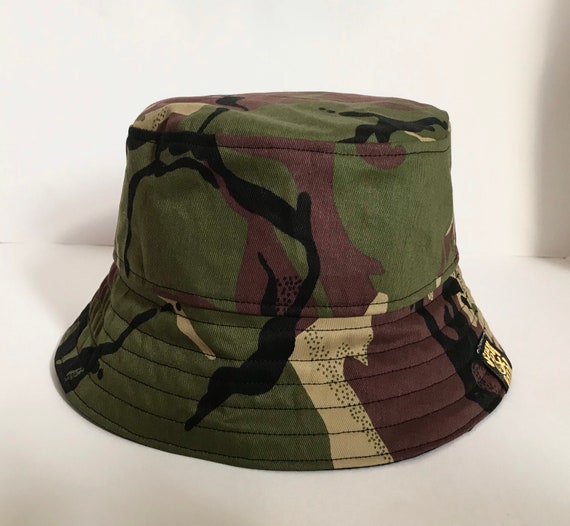 Camouflage fisherman hat, Camo bucket hat, Army Print Hat, Fishing Hat.