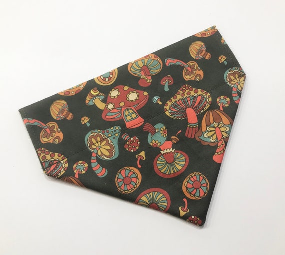 Mushroom Dog Bandana, Pet Fashion, Dog Neckwear.