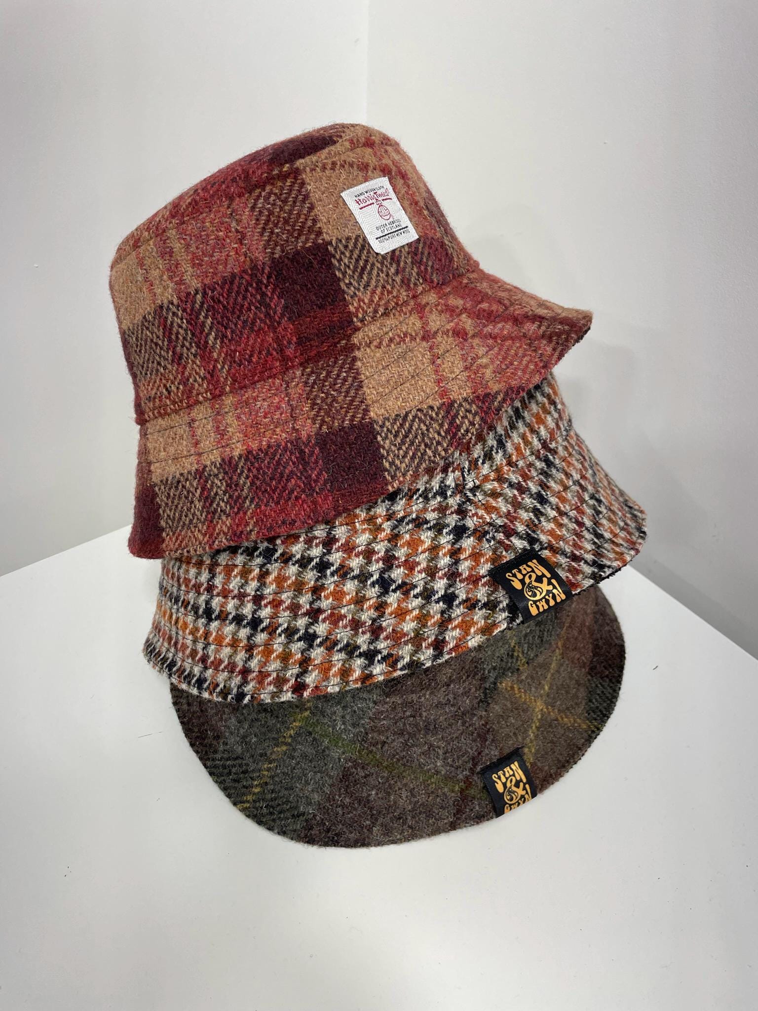 Handmade Harris Tweed Bucket Hat, Custom Fit Wool Hat. - Etsy
