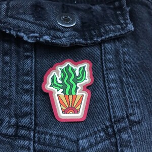 Kaktusmärke, Strykmärke, Broderimärken, Botaniska presenter, Gåva för växtälskare. bild 9
