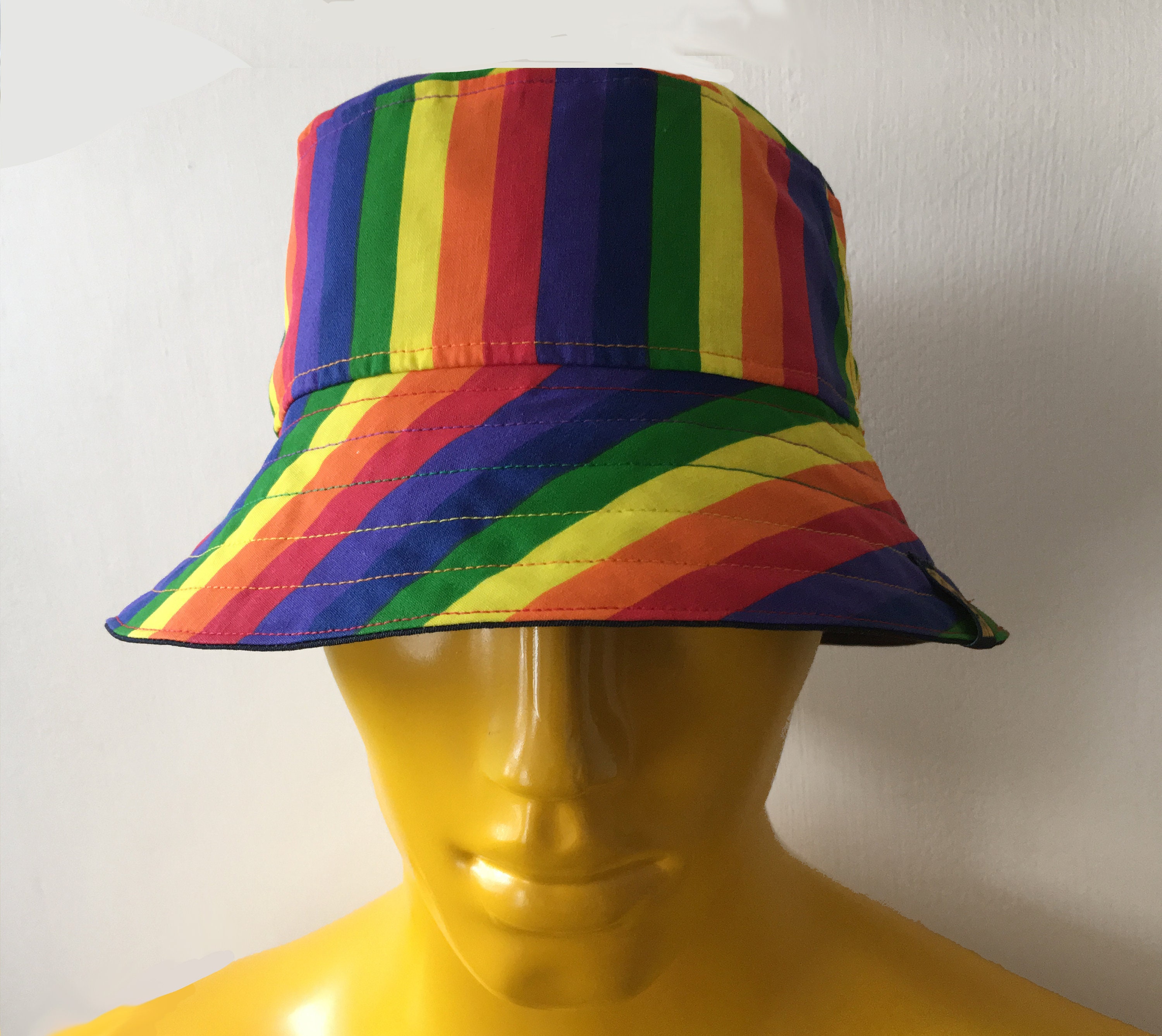 Rainbow Stripe Bucket Hat LGBT Accessories Gay Pride Hats. Etsy