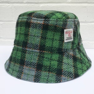 Green Bucket Hat, Check Hat, Scottish Tweed Hats, Big Head Hats, Small Hats.