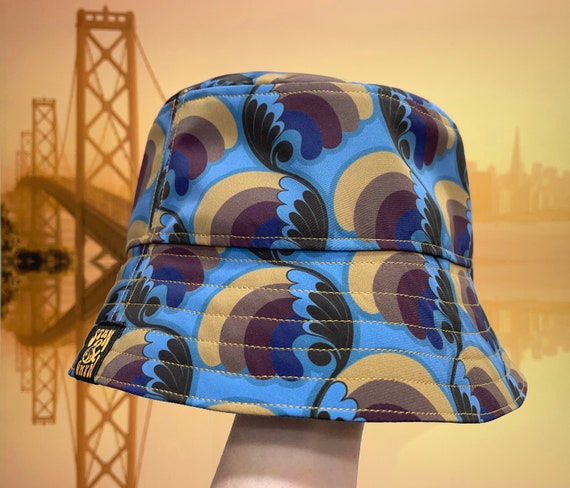 Retro Bucket Hat Blue Denim Hat Vintage 