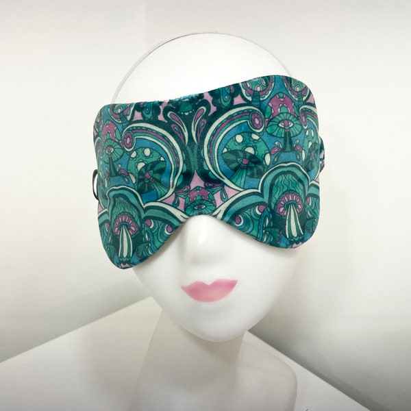 Maschera per gli occhi di lusso, maschera per dormire, maschera per dormire da viaggio, regalo di relax, regalo per pigiama party, benda sugli occhi, regalo consapevole, velluto turchese, benessere.