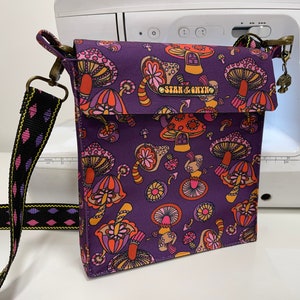 Pilz Tasche, Groovy Print Tasche, ethnische Boho Tasche, Retro Taschen, wasserdichte Tasche.