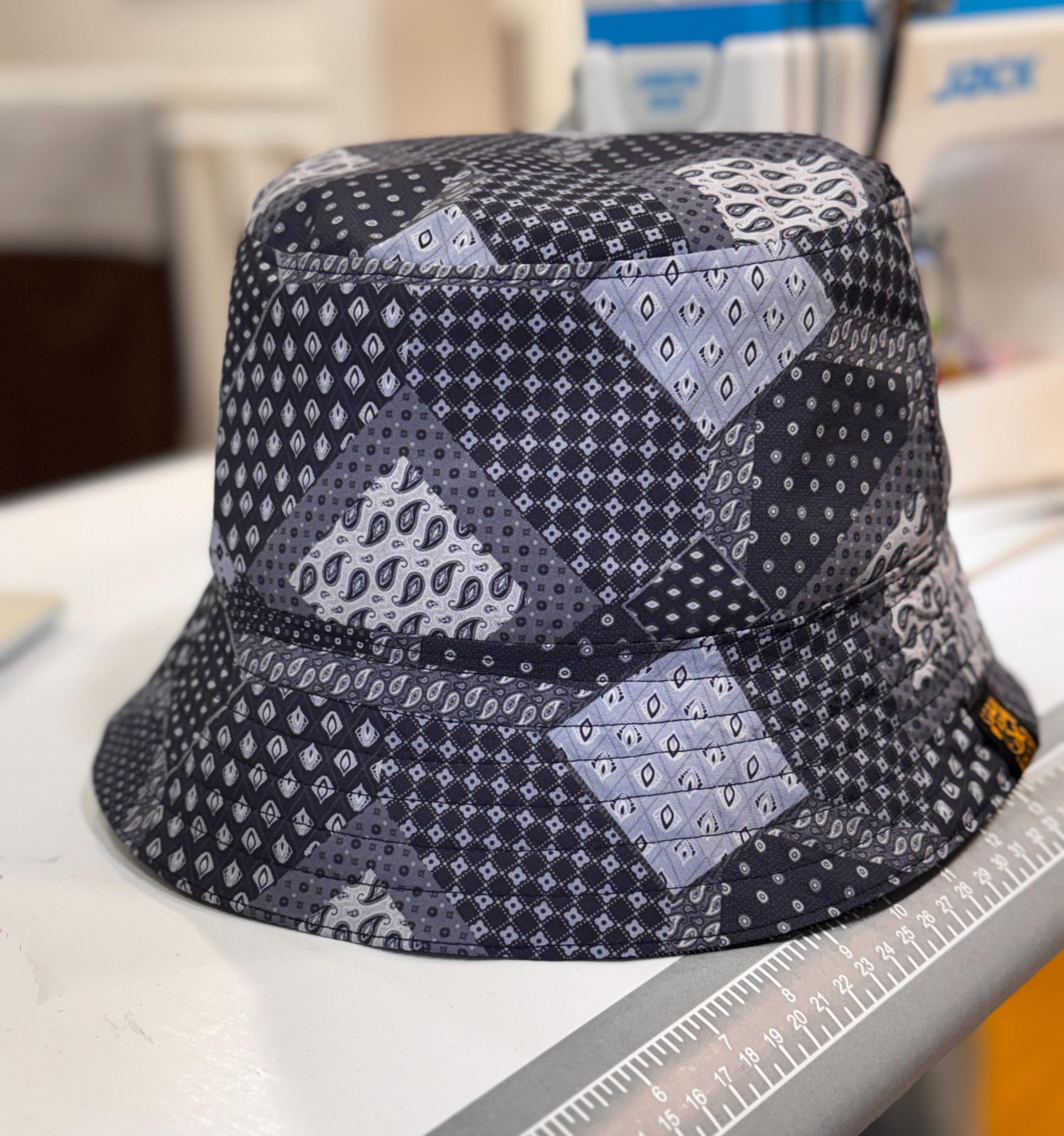 Reversible Patchwork Bucket Hat: Denim & Paisley Print - Etsy