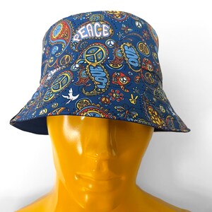 Paisley Bucket Hat, Stone Roses Hat, Blue Fisherman Hat, Indie Fashion ...