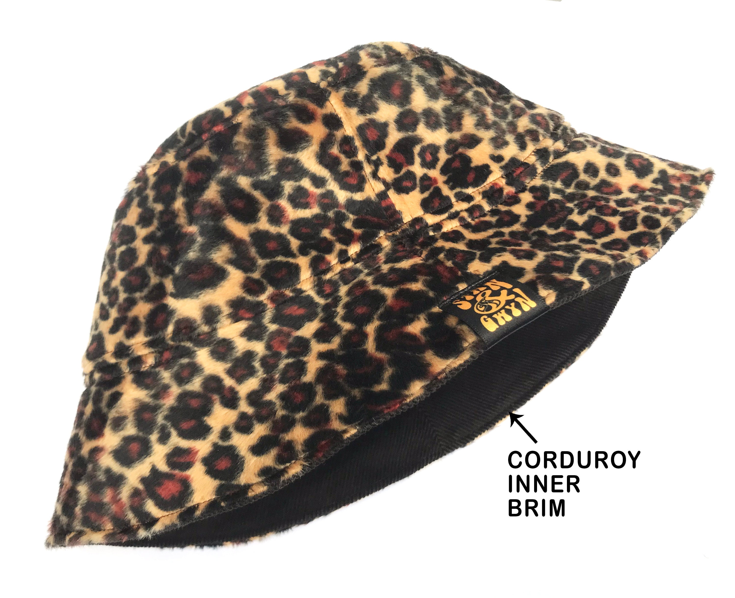 Leopard Bucket Hat, Faux Fur Hat, Furry Hat, Animal Print