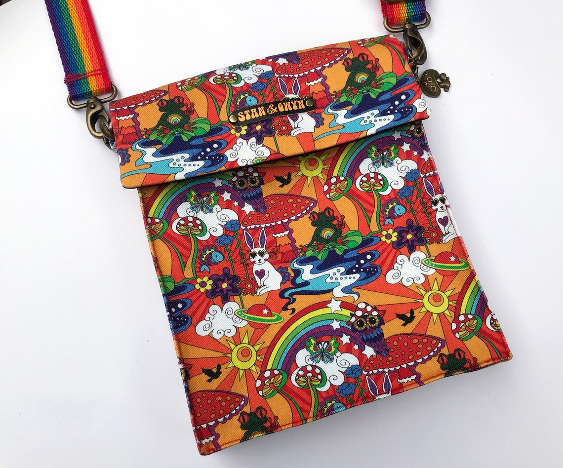 Rainbow Animals Crossbody Bag Psychedelic Bag Retro Satchel Etsy