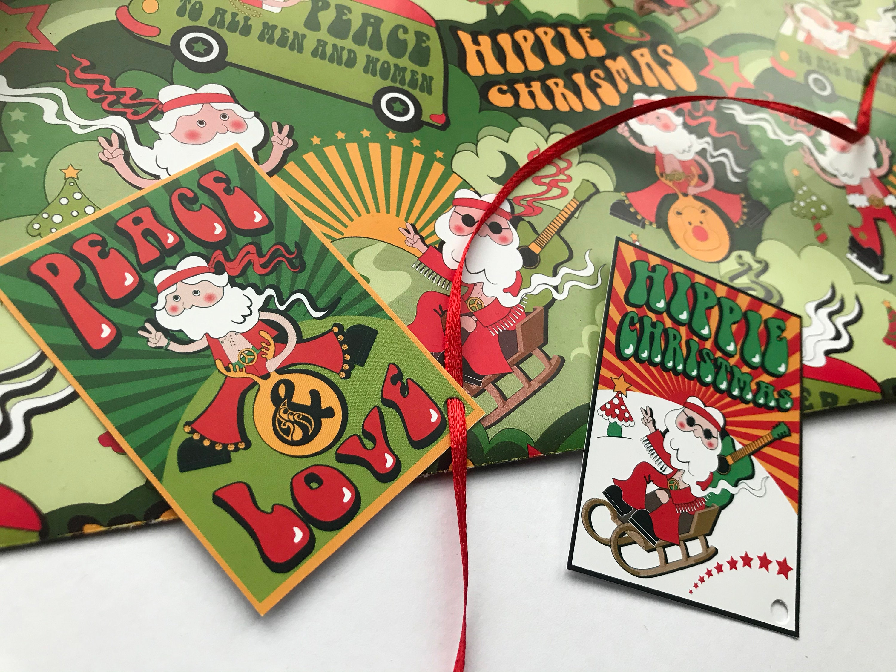 Retro Christmas Gift Wrap Santa Wrapping Paper Funny - Etsy UK