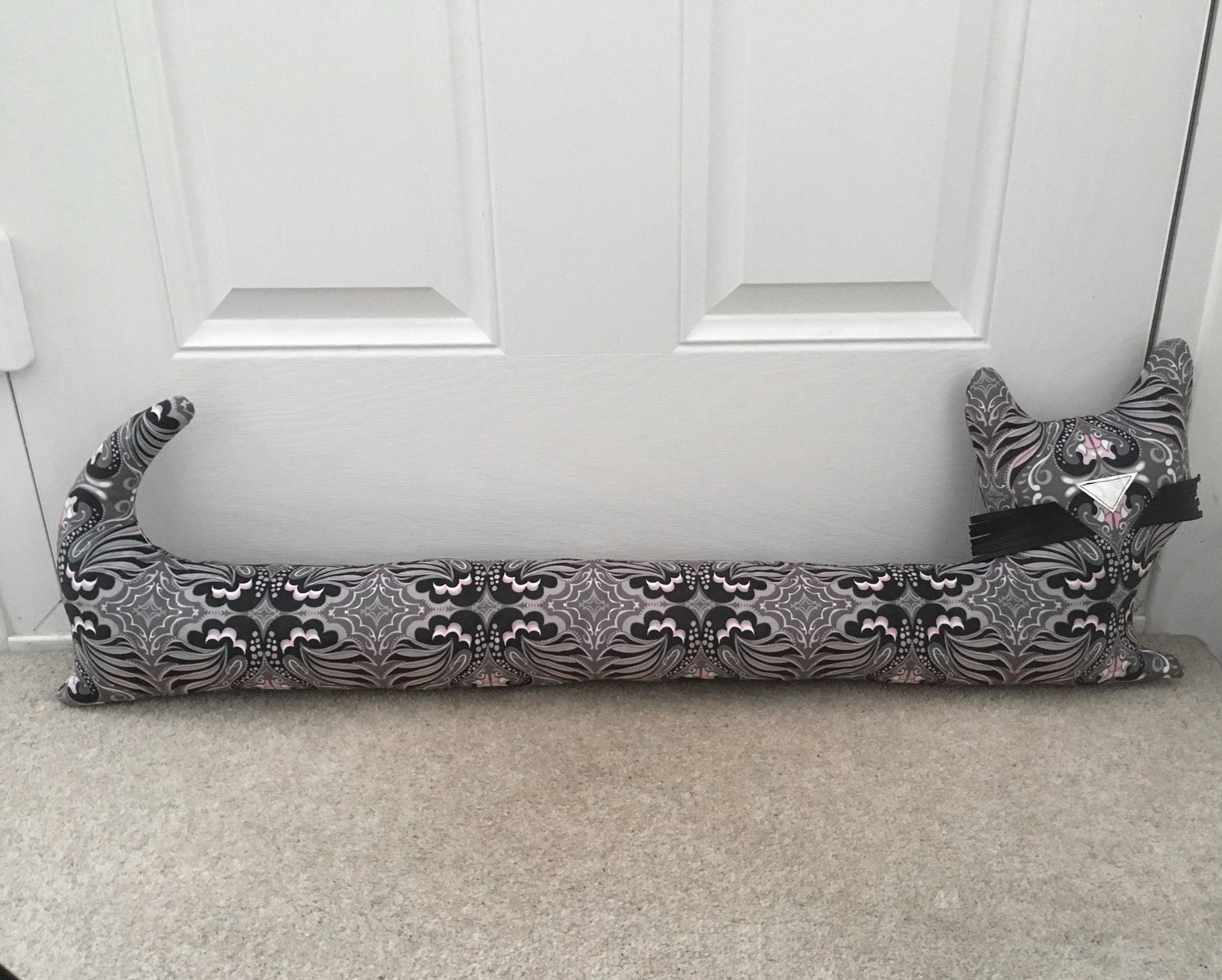 Cat Draft Excluder Grey Kitten Door Draught Excluder. Etsy