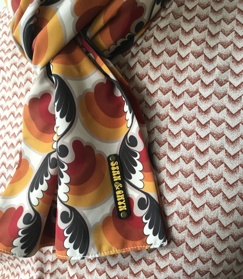 Vintage Pattern Scarf, 60's Scarf, 70's Scarves, Mod scarf, Gift for Him. image 10