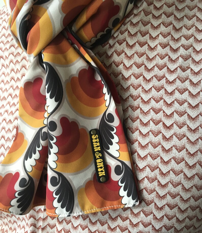 Vintage Pattern Scarf, 60's Scarf, 70's Scarves, Mod scarf, Gift for Him. image 6