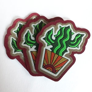 Kaktusmärke, Strykmärke, Broderimärken, Botaniska presenter, Gåva för växtälskare. bild 7