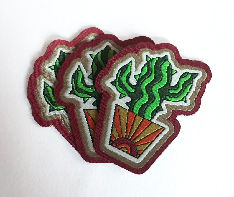 Kaktusmärke, Strykmärke, Broderimärken, Botaniska presenter, Gåva för växtälskare. bild 7