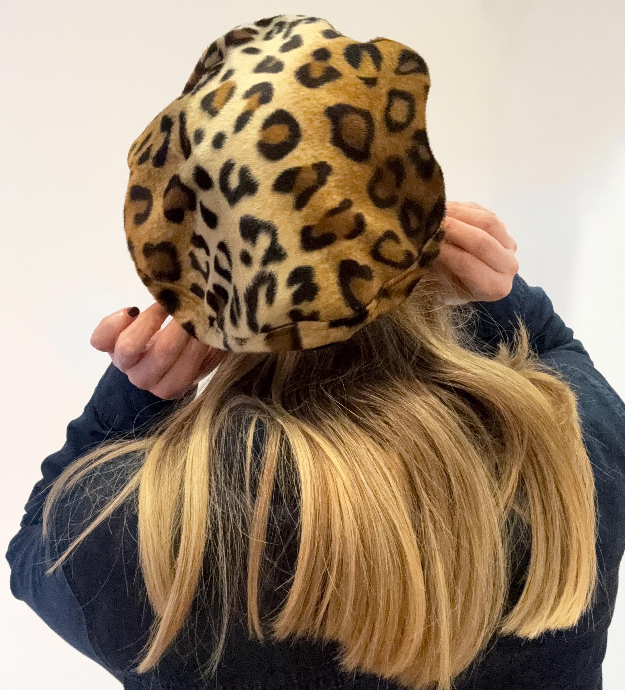 Handmade Faux Fur Animal Print Beret: Leopard or Tiger - Etsy