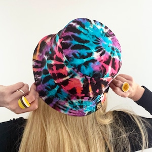 Tie Dye Bucket Hat, Colourful Bucket Hat, Trippy, Abstract, Marbled, Festival, Hippy, Summer Hats.