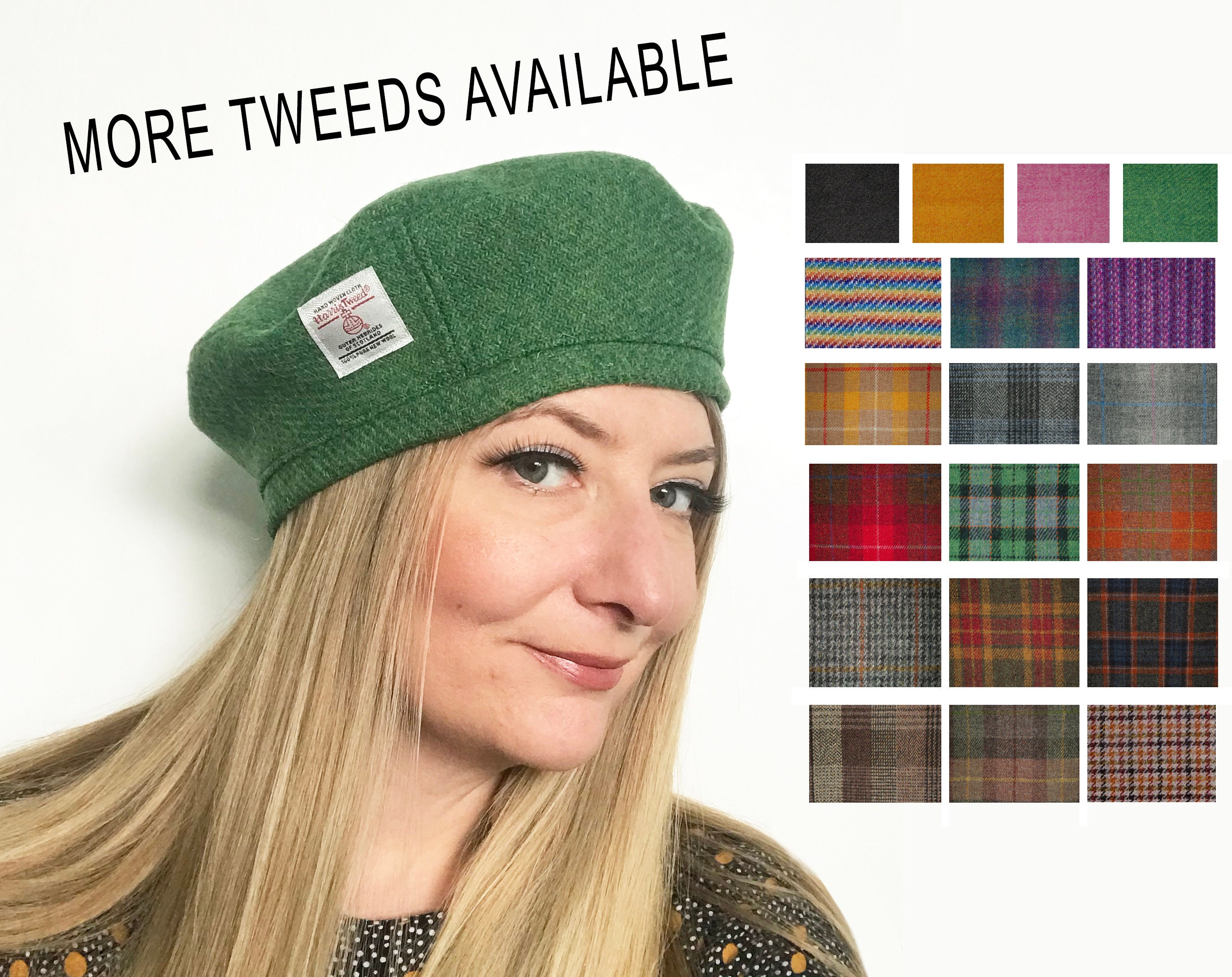 Harris Tweed Beret Women's Tam Hat Choice of Tweeds and Etsy
