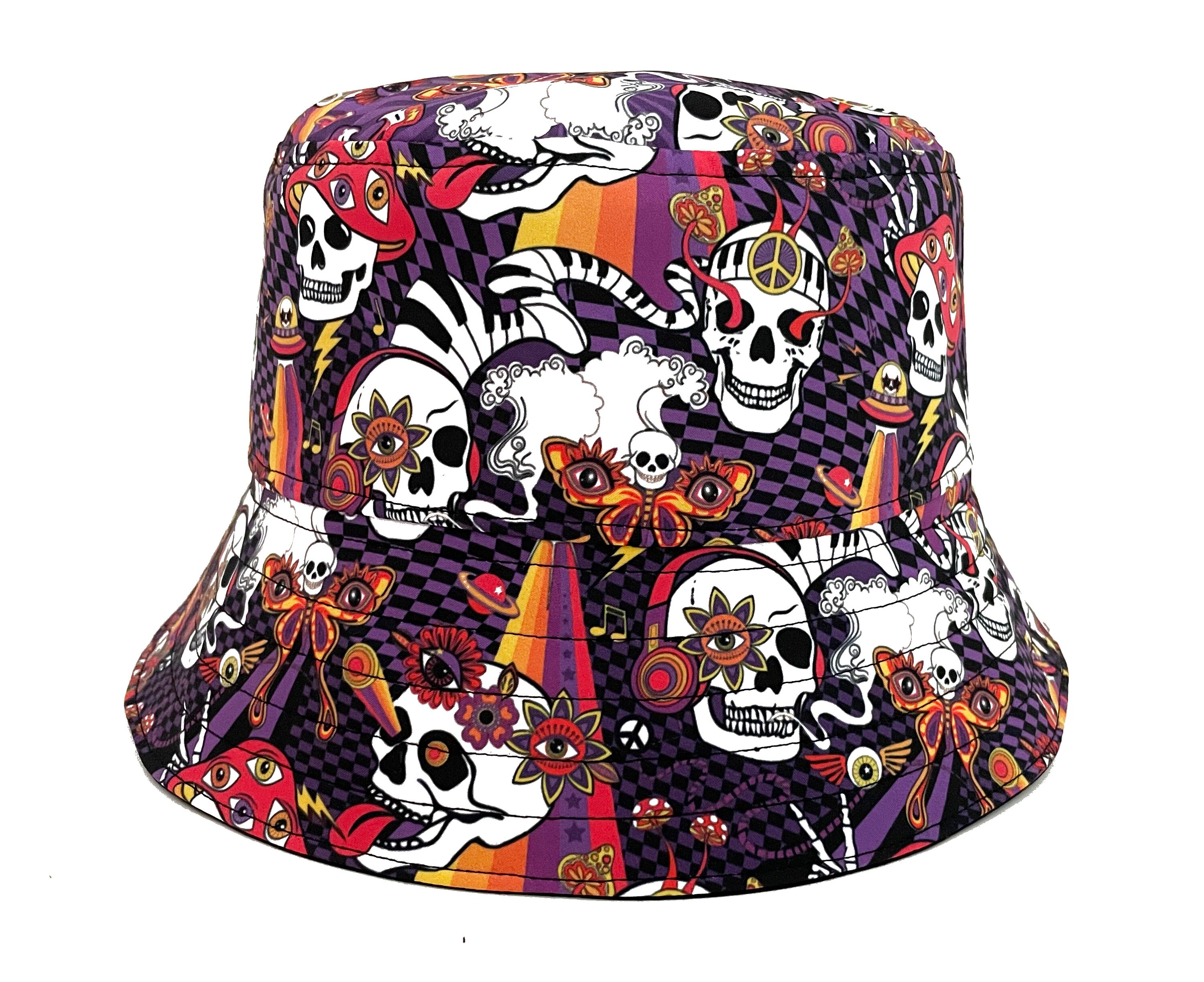Skull bucket store hat