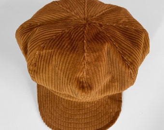 Corduroy Cap, Newsboy Cap, Baker Boy Hat, Tan/olive Green