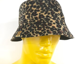 帽子 COOTIE Corduroy Leopard Bucket Hat Leopard Bucket Hat, Animal Print Cheetah Retro Vintage
